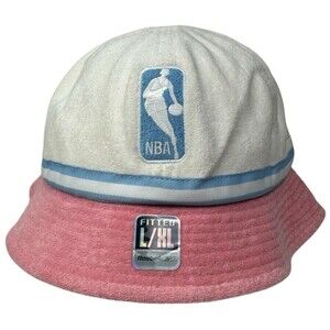 Reebok NBA Bucket Hat Terry Cloth White And Pink Fitted L/XL New